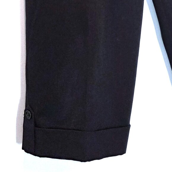 Nine West Black Cropped Trouser Pants with Button Accent at Hem Size 4 - Picture 3 of 3